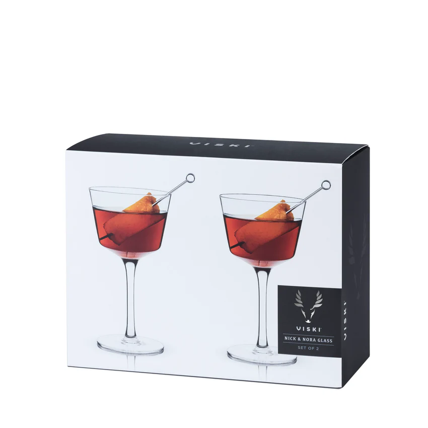 Viski Angled Crystal Nick & Nora Glasses