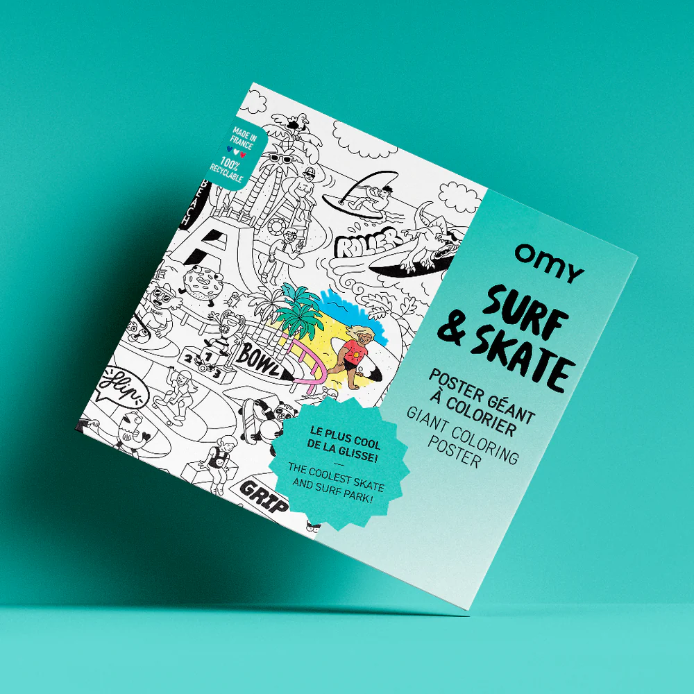OMY Giant coloring poster Surf & Skate