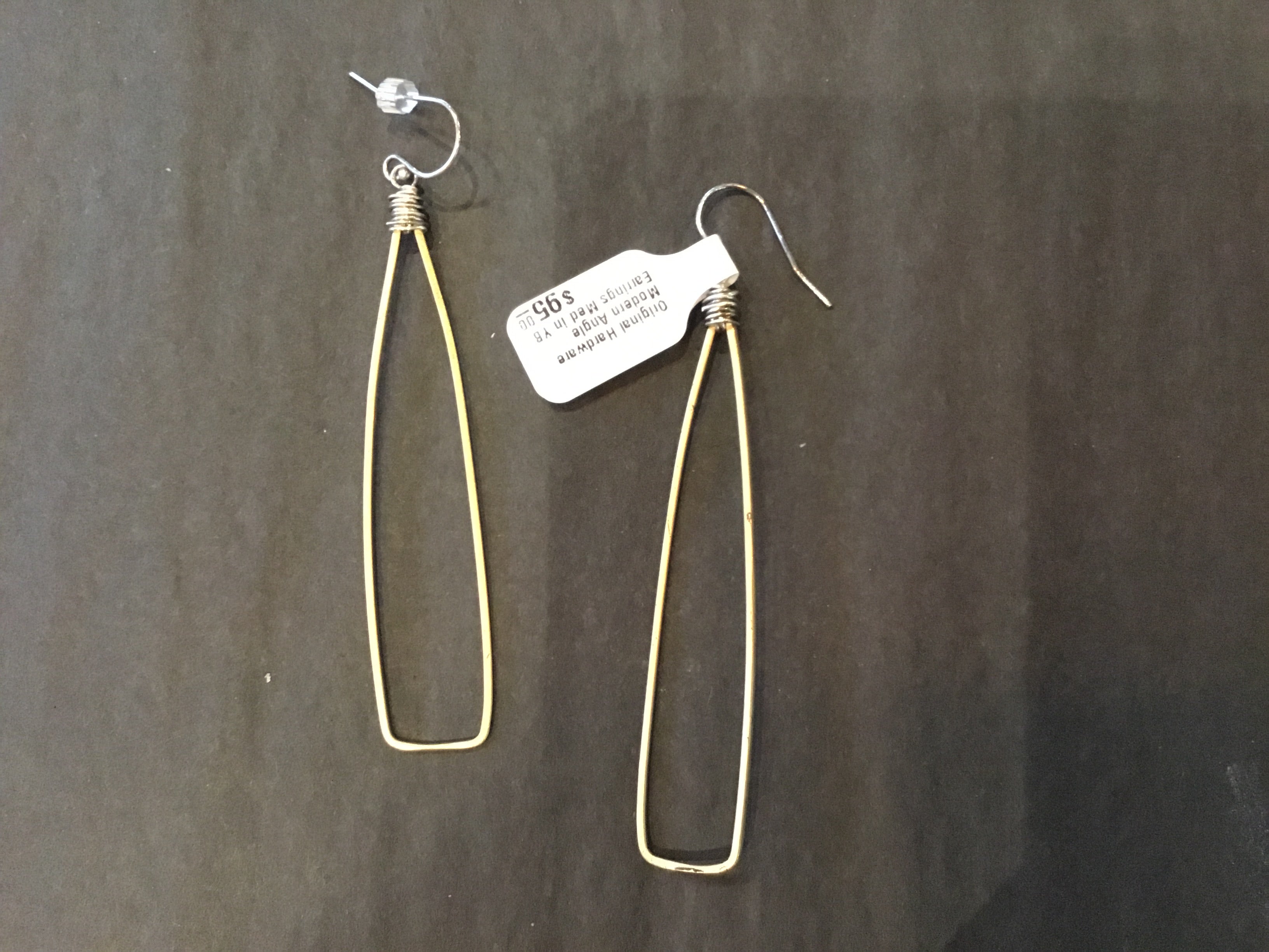 Original Hardware Modern Angle Earrings Med in YB