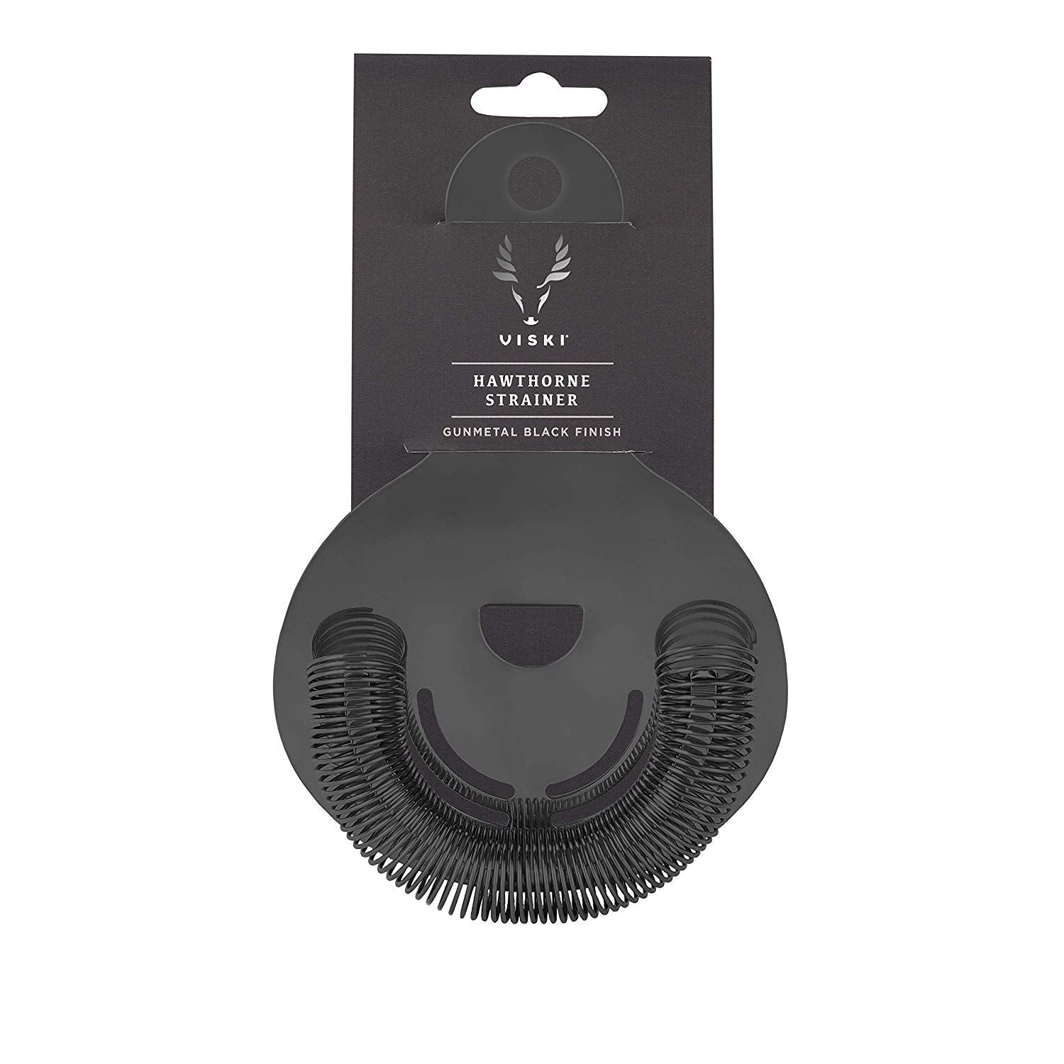 Viski Gunmetal Black Hawthorne Strainer