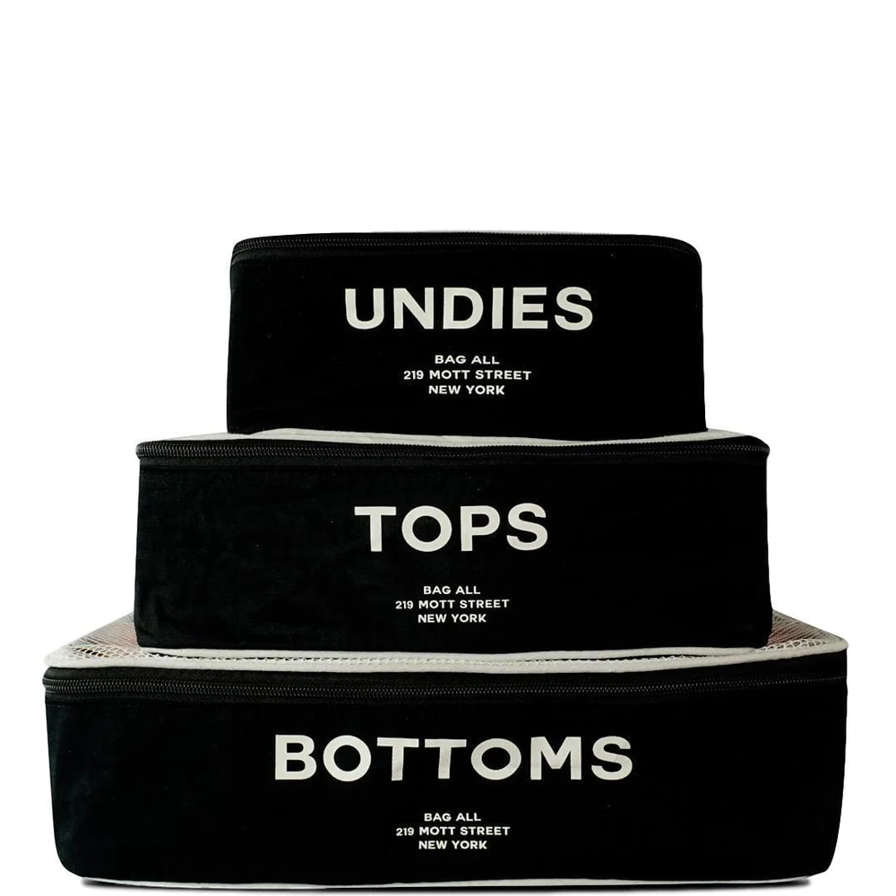 Bag All Cotton Packing Cubes 3 pack Black