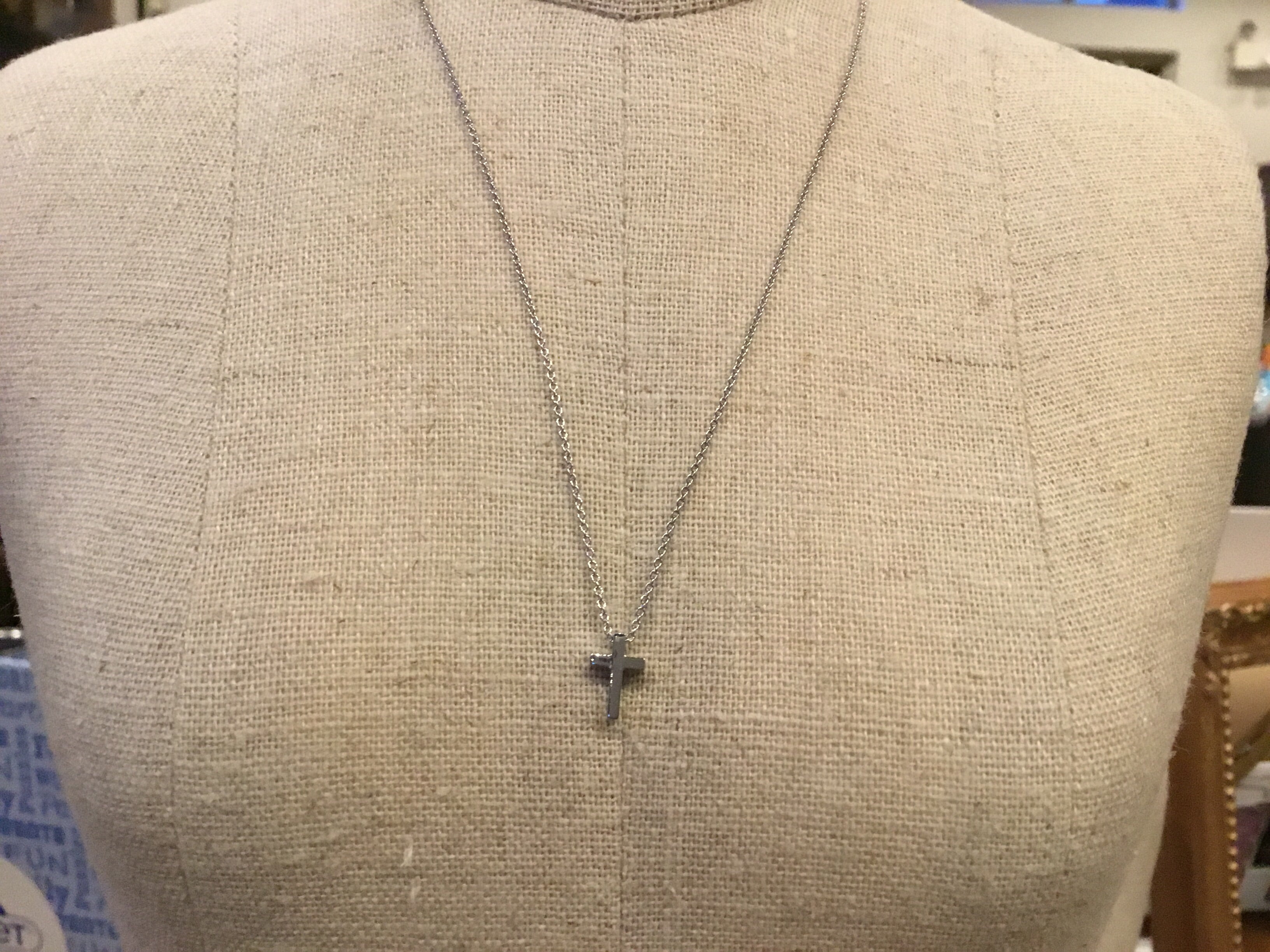 Covenant Cross Necklace 14kt White Gold