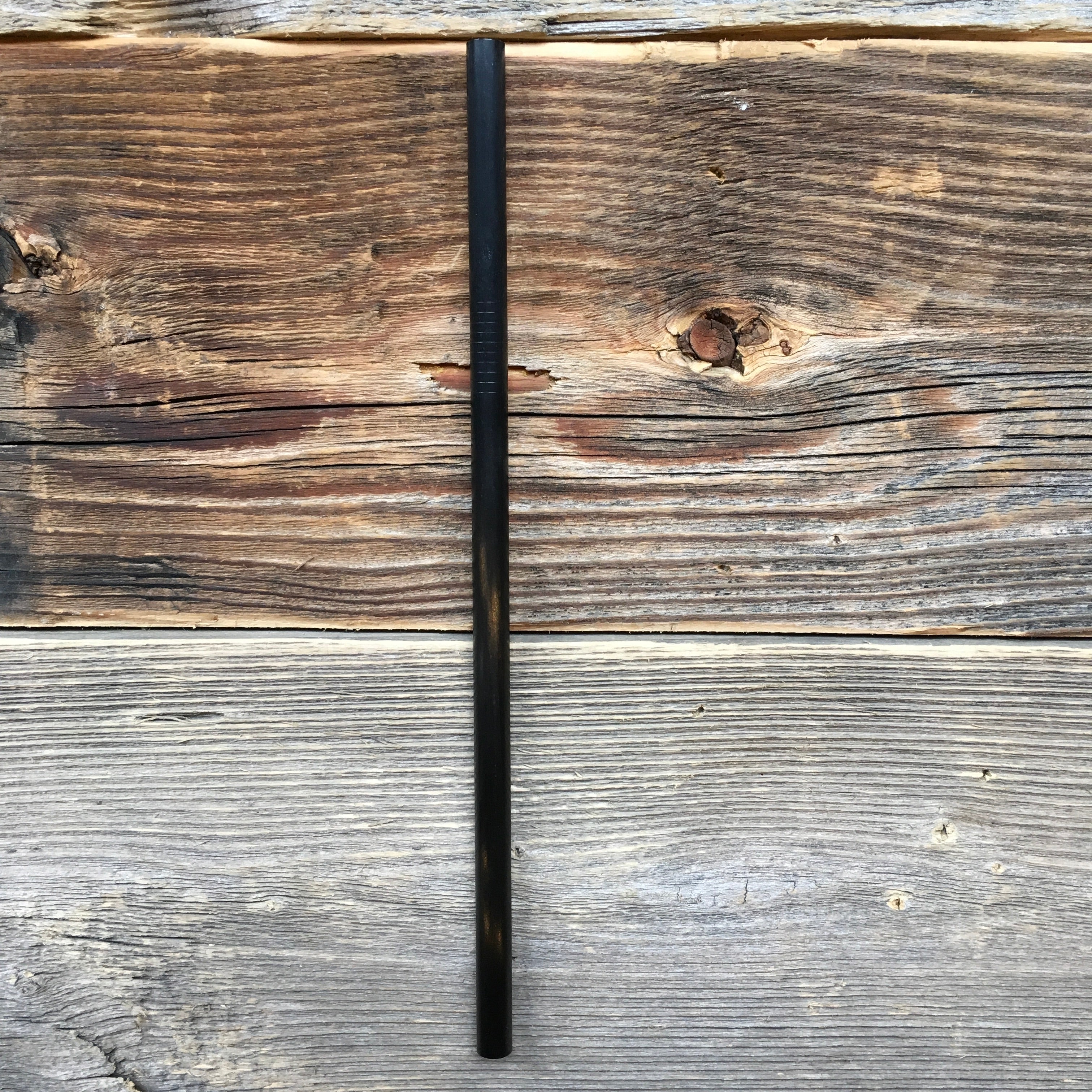 Straw Hut Stainless Steel Black Straight Smoothie Size 9mm